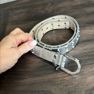 White House Black Market silver crystal studded belt